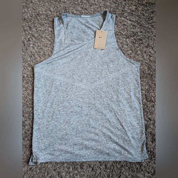 NWT Nike Running Grey Heather Stride Tank Top Men's L - Picture 1 of 9